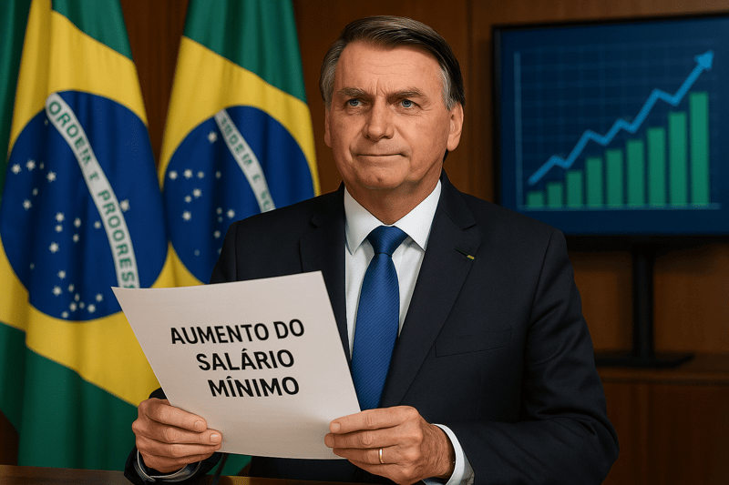 Bolsonaro anuncia aumento real do salário mínimo em 2023