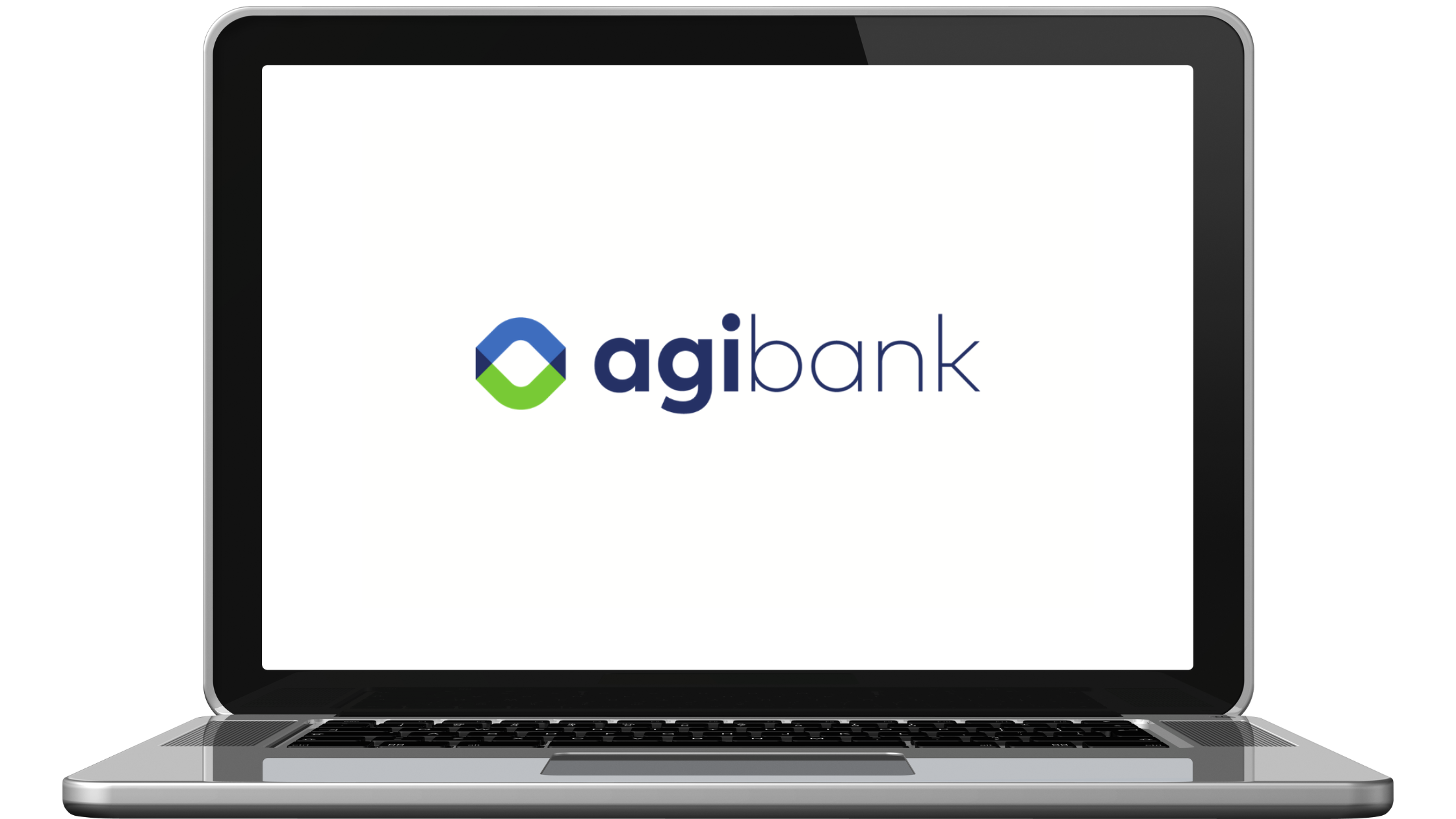Laptop moderno com código do banco Agibank