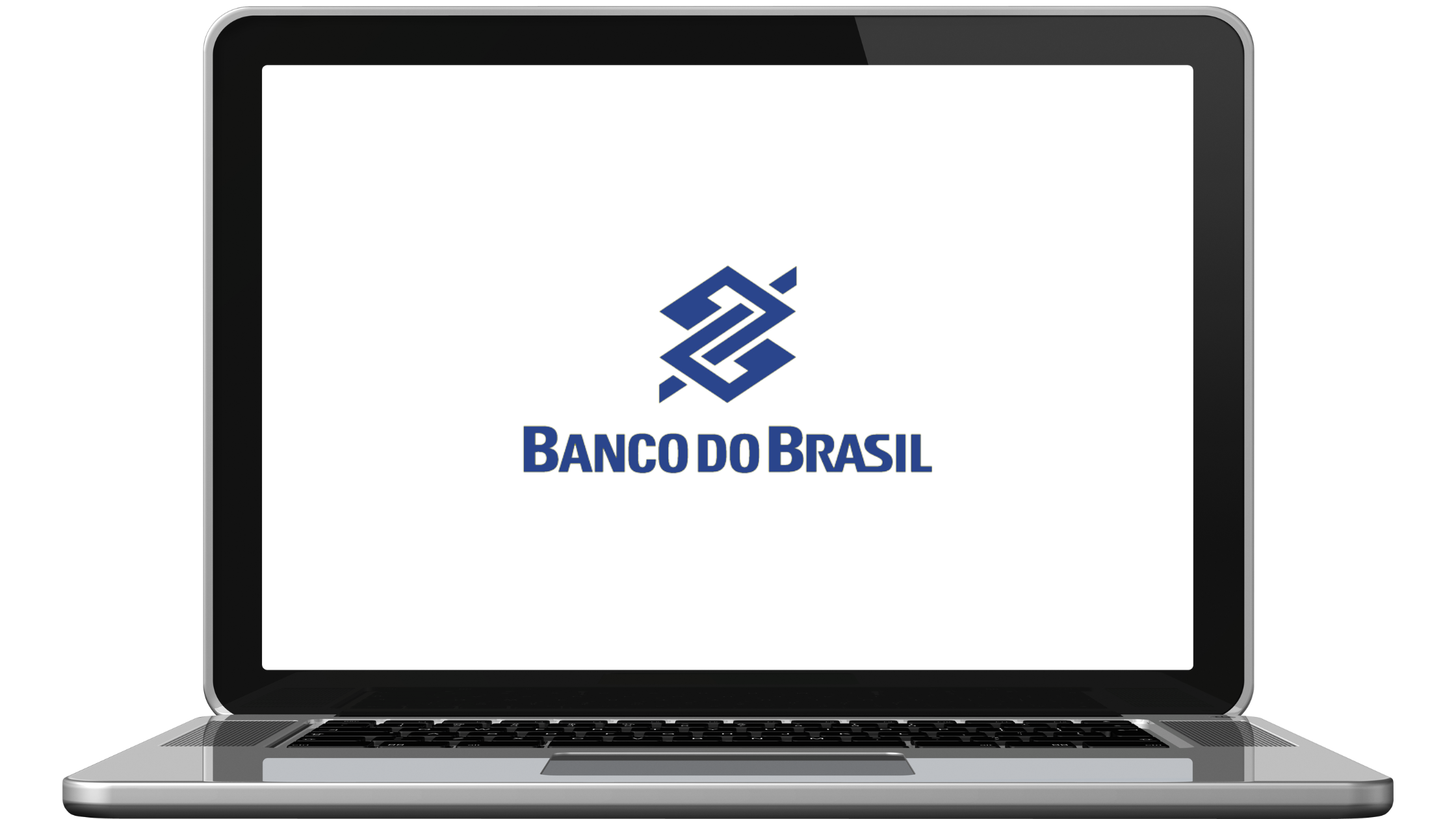 Laptop moderno com código do banco do Brasil