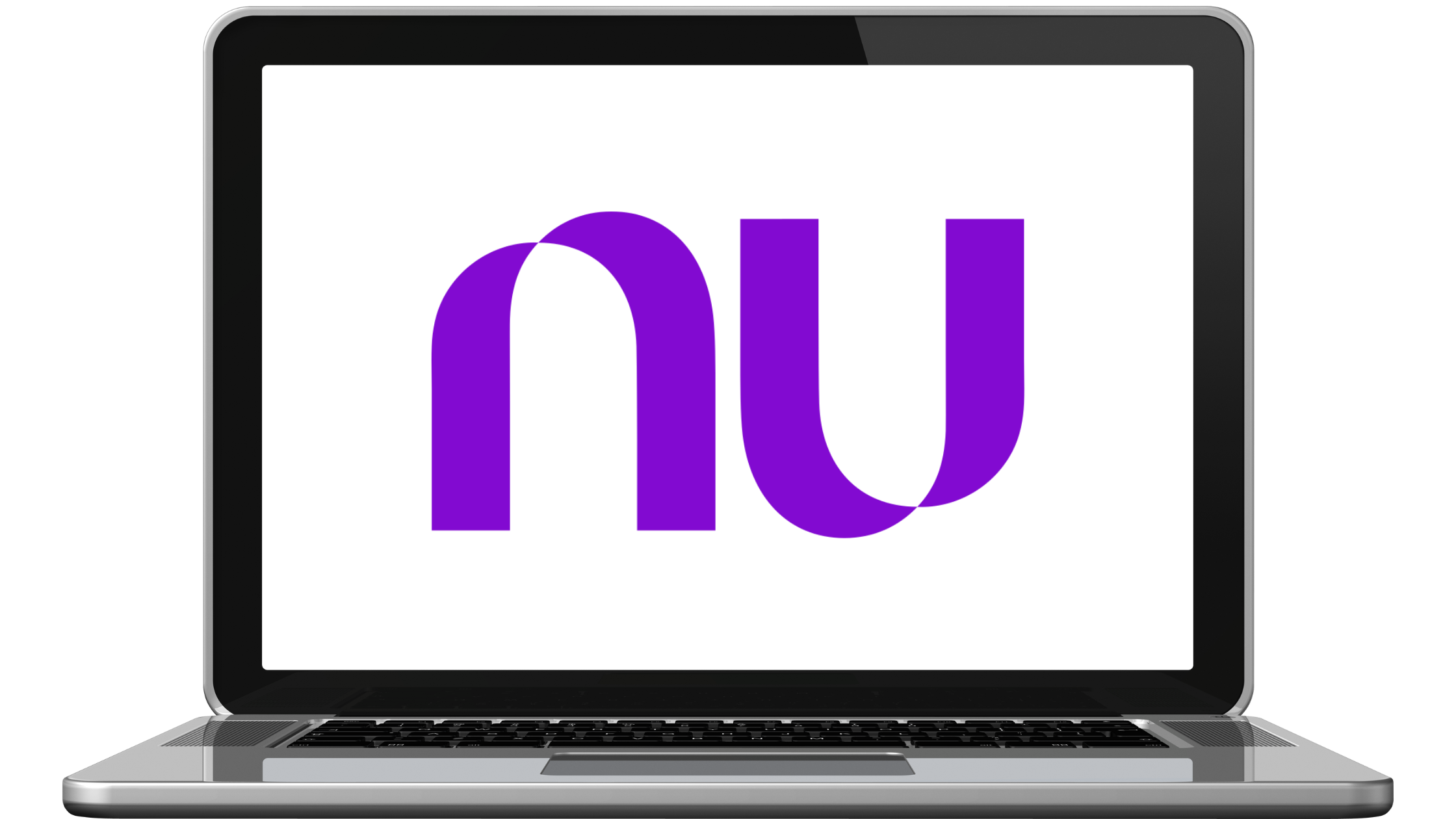 Laptop moderno com código do banco Nubank