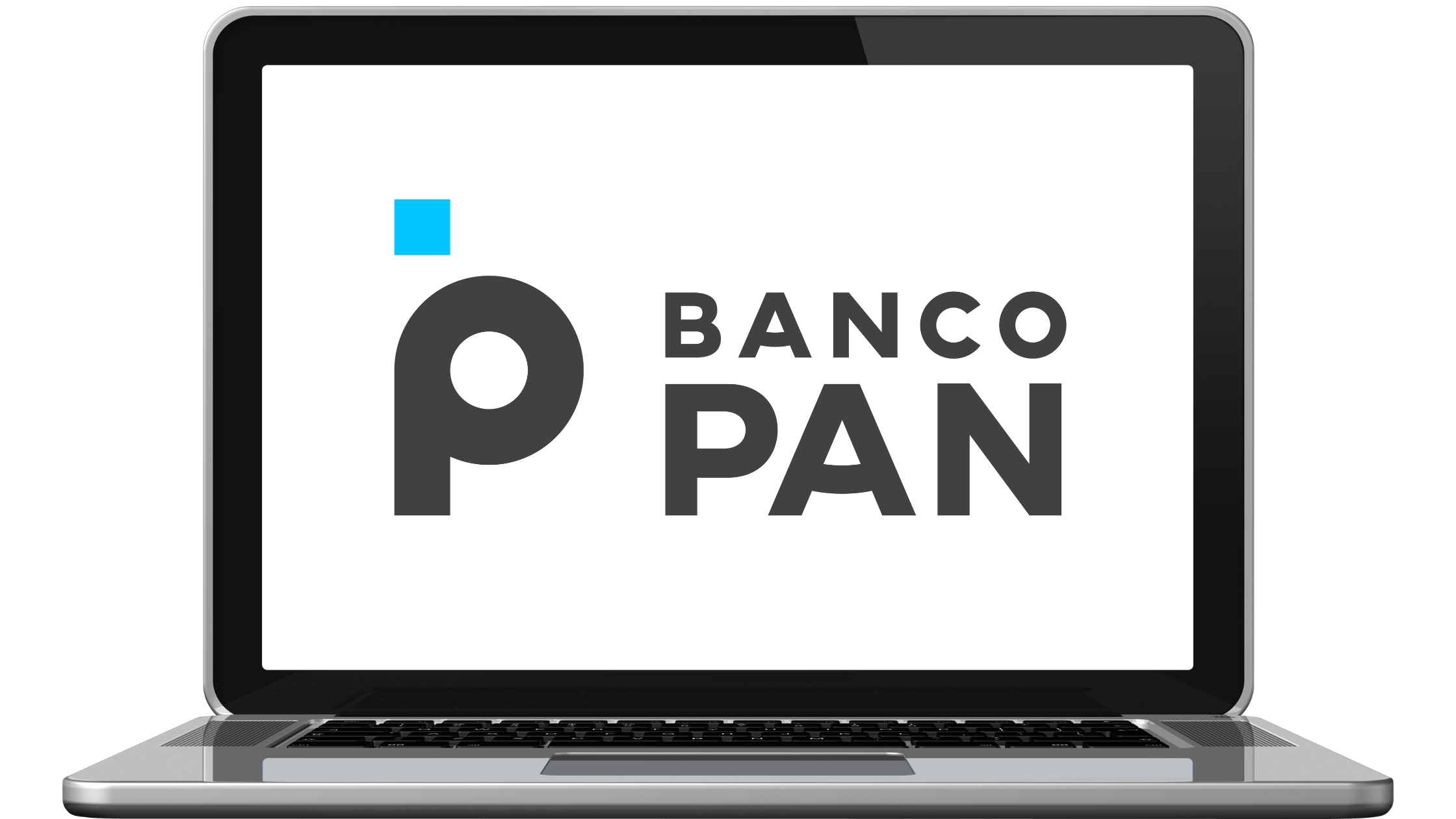 Laptop moderno com código do banco Pan