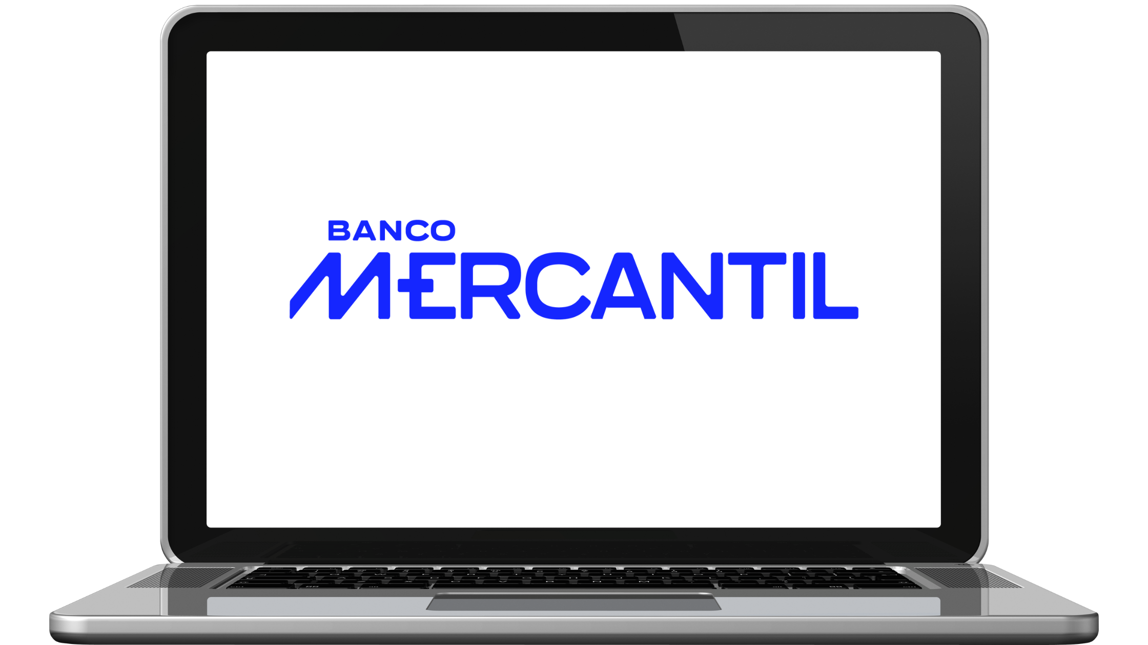Laptop moderno com código do banco Mercantil