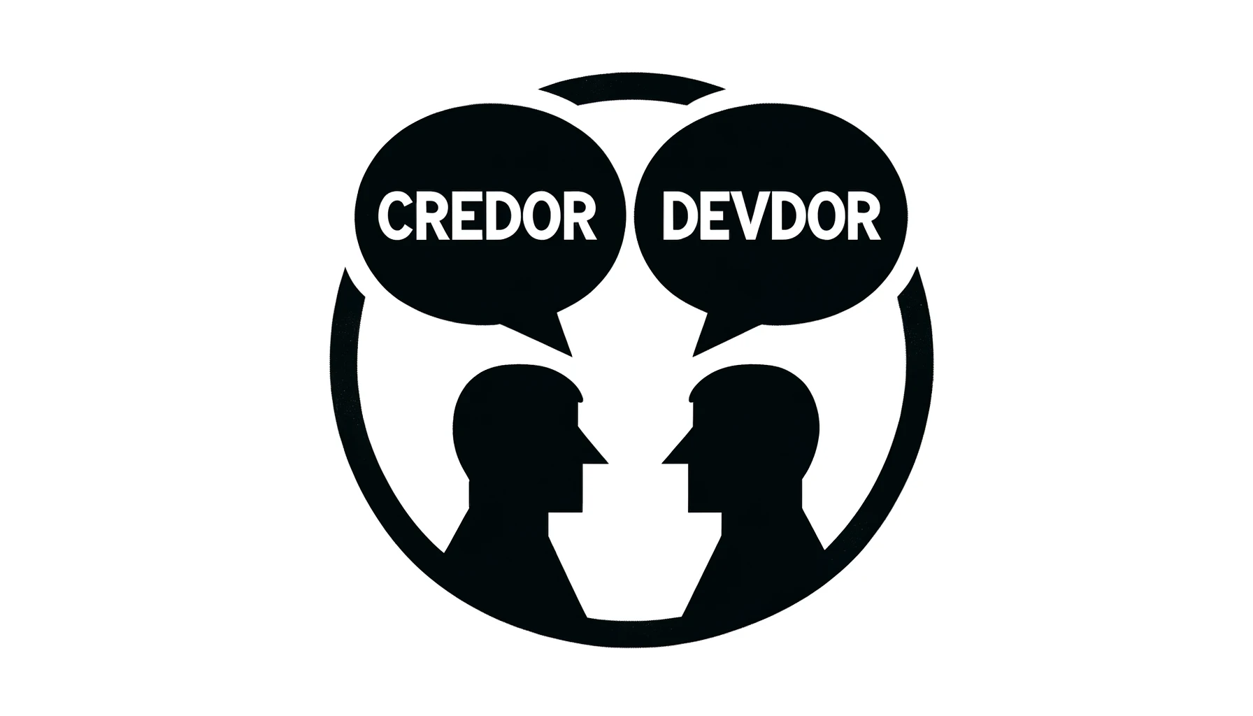 Silhuetas representando um credor e um devedor