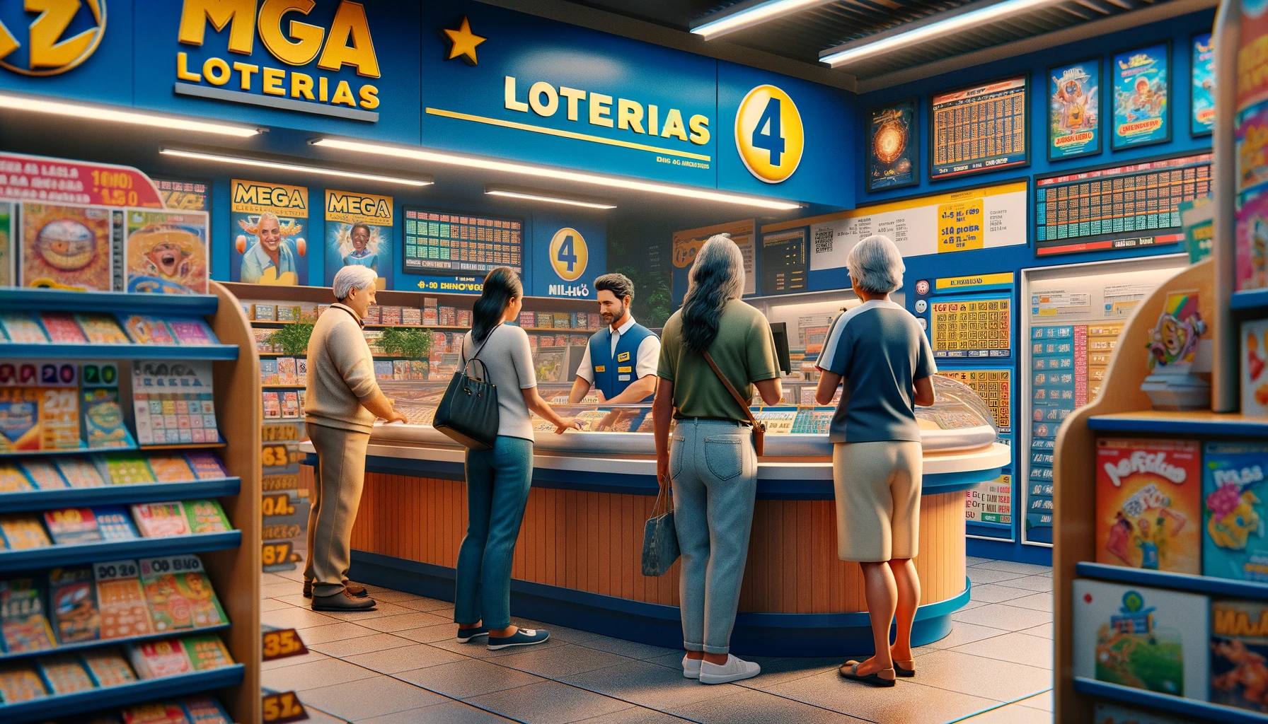 Interior de lotérica com limites de aposta