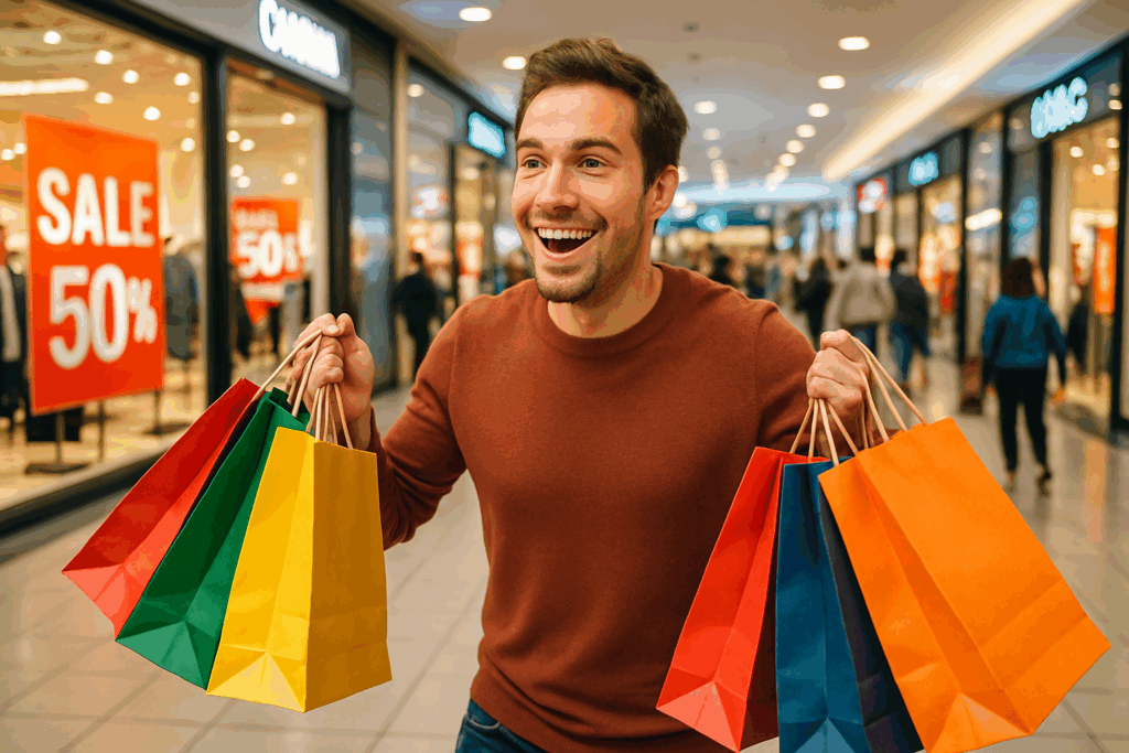 O Gastador Empolgado: O Adrenalina das Compras em Ação